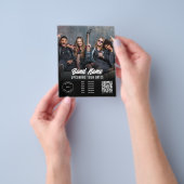 カスタムバンドフォトロゴQR Gigsツアー日程ブラック チラシ (手)