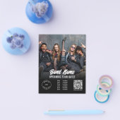 カスタムバンドフォトロゴQR Gigsツアー日程ブラック チラシ (シングル)