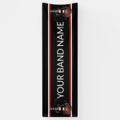 カスタムバンドマーチギターロックミュージックフェスティバルギグ 横断幕 (縦)