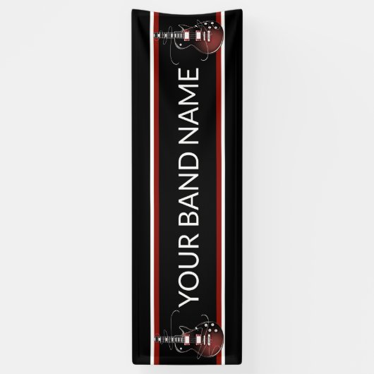 カスタムバンドマーチギターロックミュージックフェスティバルギグ 横断幕 (縦)