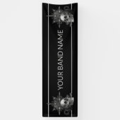 カスタムバンドマーチスカルロックメタル音楽コンサート 横断幕 (縦)