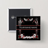 カスタムバンドマーチピンロカビリーロック転がボタン 缶バッジ (正面&裏面)