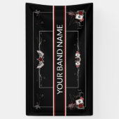 カスタムバンドマーチロカビリー音楽タトゥーバナー 横断幕 (縦)