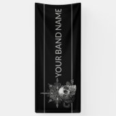 カスタムバンドマーチロックショースカルメタル音楽ギグ 横断幕 (縦)