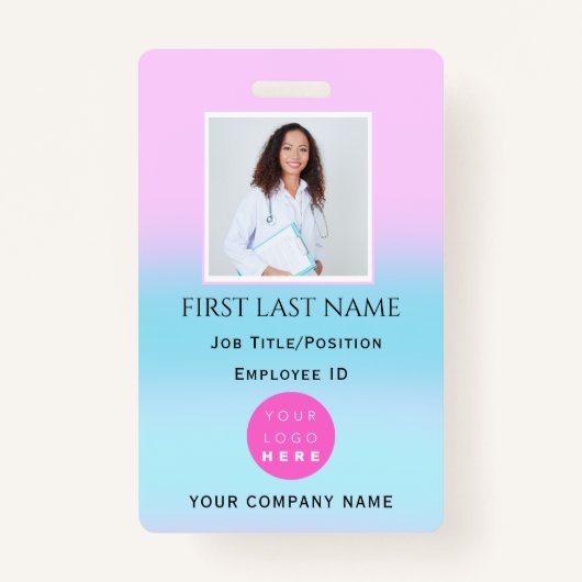 カスタムバーコードフォトIDヘルス気にナース医師 バッジ (正面)