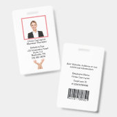 カスタムバーコードロゴ名バッジ バッジ (正面＆裏面)