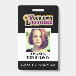 カスタムバーコード写真とロゴ付きバーコードIDバッジ バッジ