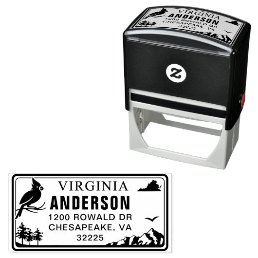 カスタムバージニアプレート差出人住所スタンプ セルフインキングスタンプ (インサイチュ)