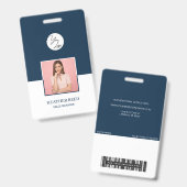 カスタムバーバッジ、写真コード、ロゴ、名前バッジ バッジ (正面＆裏面)