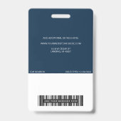 カスタムバーバッジ、写真コード、ロゴ、名前バッジ バッジ (裏面)