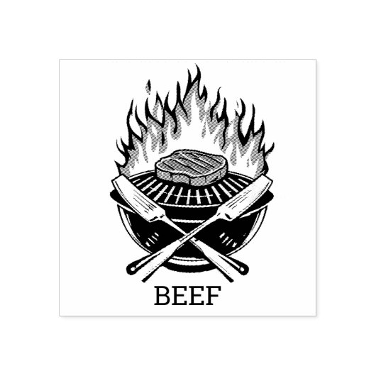 カスタムバーベキュー牛結婚肉の食事の選択 ラバースタンプ (インプリント)