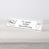 カスタムバーモント州USホームラインアート デスクネームプレート (正面)