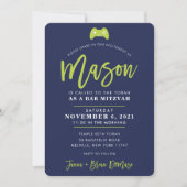 カスタムバー(ユダヤ教の)バル・ミツバーゲモダンーム海軍+ライムメイスン 招待状 (正面)