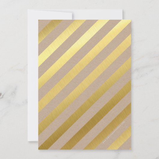 カスタムバー（ユダヤ教の）バル・ミツバー型頭が切れる金ゴールドはっきりしたクラフトブルー 招待状 (裏面)