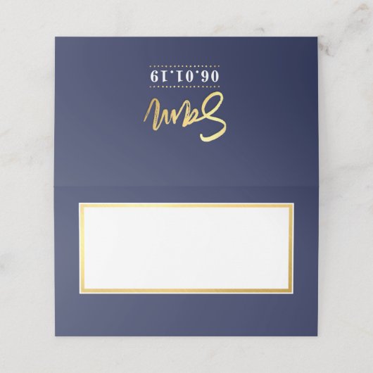 カスタムバー(ユダヤ教の)バル・ミツバー海軍+金ゴールド名SAM プレイスカード (外部開封)