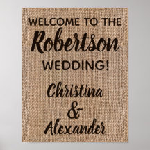 カスタムバ素朴ラップVintage Wedding Welcome Sign