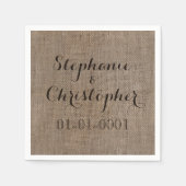 カスタムバ素朴ラ結婚ップブライダルシャワー スタンダードカクテルナプキン (正面)