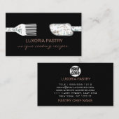 カスタムパイのユーカリ葉スプーン素朴ヘラ 名刺 (正面/裏面)