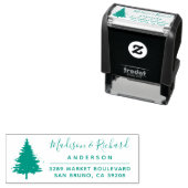 カスタムパインツリーカップル家族名差出人住所 セルフインキングスタンプ (インサイチュ)