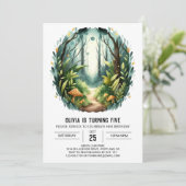 カスタムパインツリーズウッドランド誕生日 招待状 (スタンド正面)