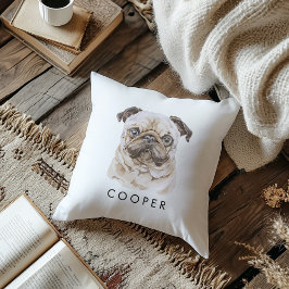 カスタムパグ犬の犬名犬の恋人のギフト クッション
