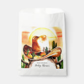 カスタムパステルお洒落カウボーイベビーシャワー フェイバーバッグ (正面)