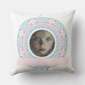 カスタムパステルかわいらしピンクアンドブルーマンダラフレーム クッション (裏面)