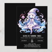 カスタムパステルウィザード誕生日 招待状 (正面/裏面)