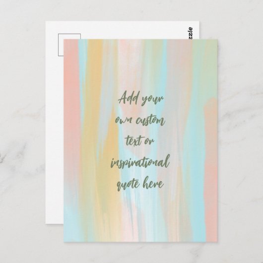 カスタムパステルウォーターカラーやる気を起こさせる引用文 ポストカード (正面/裏面)