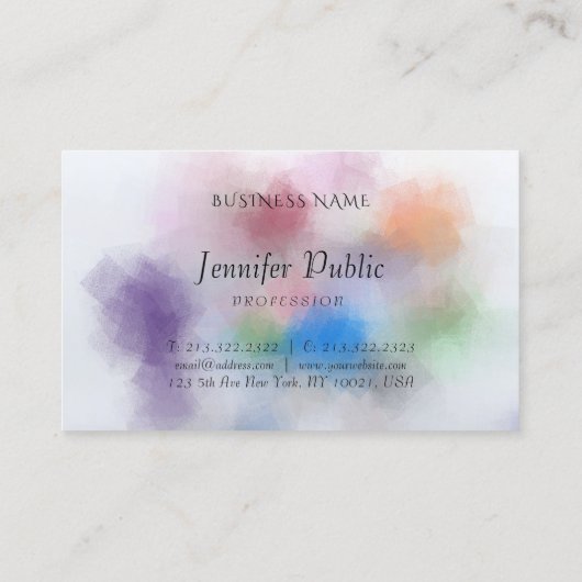 カスタムパステルエレガントカラーズモダンテンプレート 名刺 (裏面)