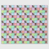 カスタムパステルカラフルスクウェアと文字, 3枚 ラッピングペーパー (フラット)