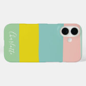 カスタムパステルカラーブロックミニマモダンリストスクリプト Case-Mate iPhoneケース (裏面 (横))