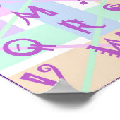 カスタムパステルガーリーアルファベットポスター ポスター (角)