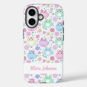 カスタムパステルキャット柄フォンケース  iPhone 16ケース