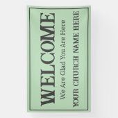 カスタムパステルグリーンチャーチウェルカム 横断幕 (縦)