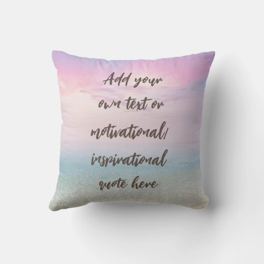 カスタムパステルドリームビーチやる気を起こさせる引用文 クッション (裏面)