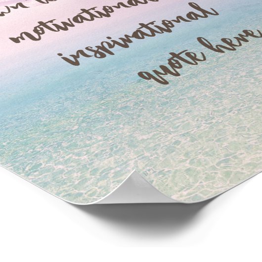 カスタムパステルドリームビーチやる気を起こさせる引用文 ポスター (角)