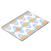 カスタムパステルバイオレットオレンジアクアブルーオージーウェーブズ ノートブック (左側)