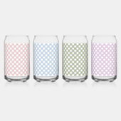 カスタムパステルピンクブルーグリーンパープルプレイドパターン ガラス缶 (裏面)