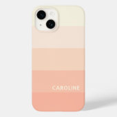 カスタムパステルピーチコーラルオレンジストライプ色のパターン Case-Mate iPhoneケース (裏面)