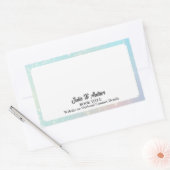 カスタムパステルブルーカスタム作家蔵書票 長方形シール (封筒)