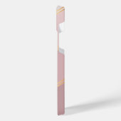 カスタムパステルマウヴバラ赤面ピンクアートストライプズ iPhoneケース (左側面)