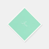 カスタムパステルミントカ無地のラーミニマル結婚リスト スタンダードカクテルナプキン (角)