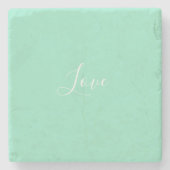 カスタムパステルミントカ無地のラーミニマル結婚リスト ストーンコースター (正面)