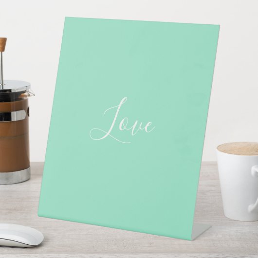 カスタムパステルミントカ無地のラーミニマル結婚リスト 台座サイン (インサイチュ)