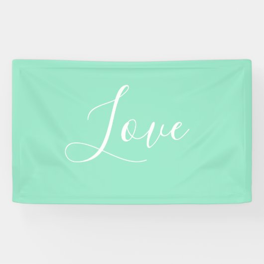 カスタムパステルミントカ無地のラーミニマル結婚リスト 横断幕 (横)