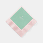 カスタムパステルミントカ無地のラーミニマル結婚リスト 縁ありカクテルナプキン (角)