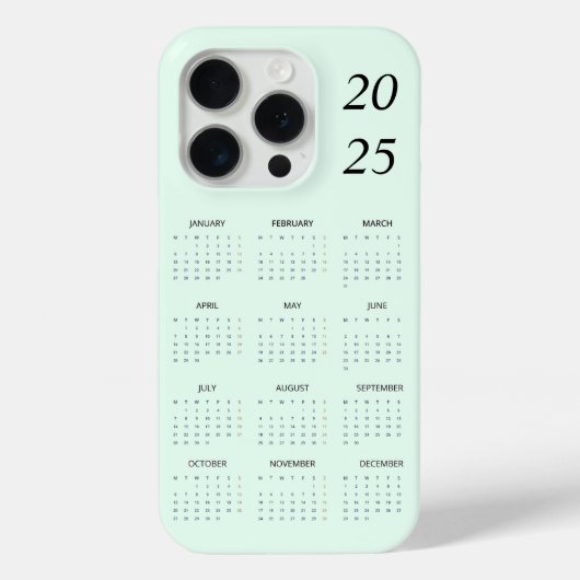 カスタムパステルミント2025カレンダー Case-Mate iPhoneケース (裏面)