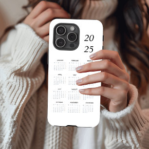 カスタムパステルミント2025カレンダー iPhone 15 PROケース