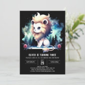 カスタムパステルライオン誕生日 招待状 (スタンド正面)